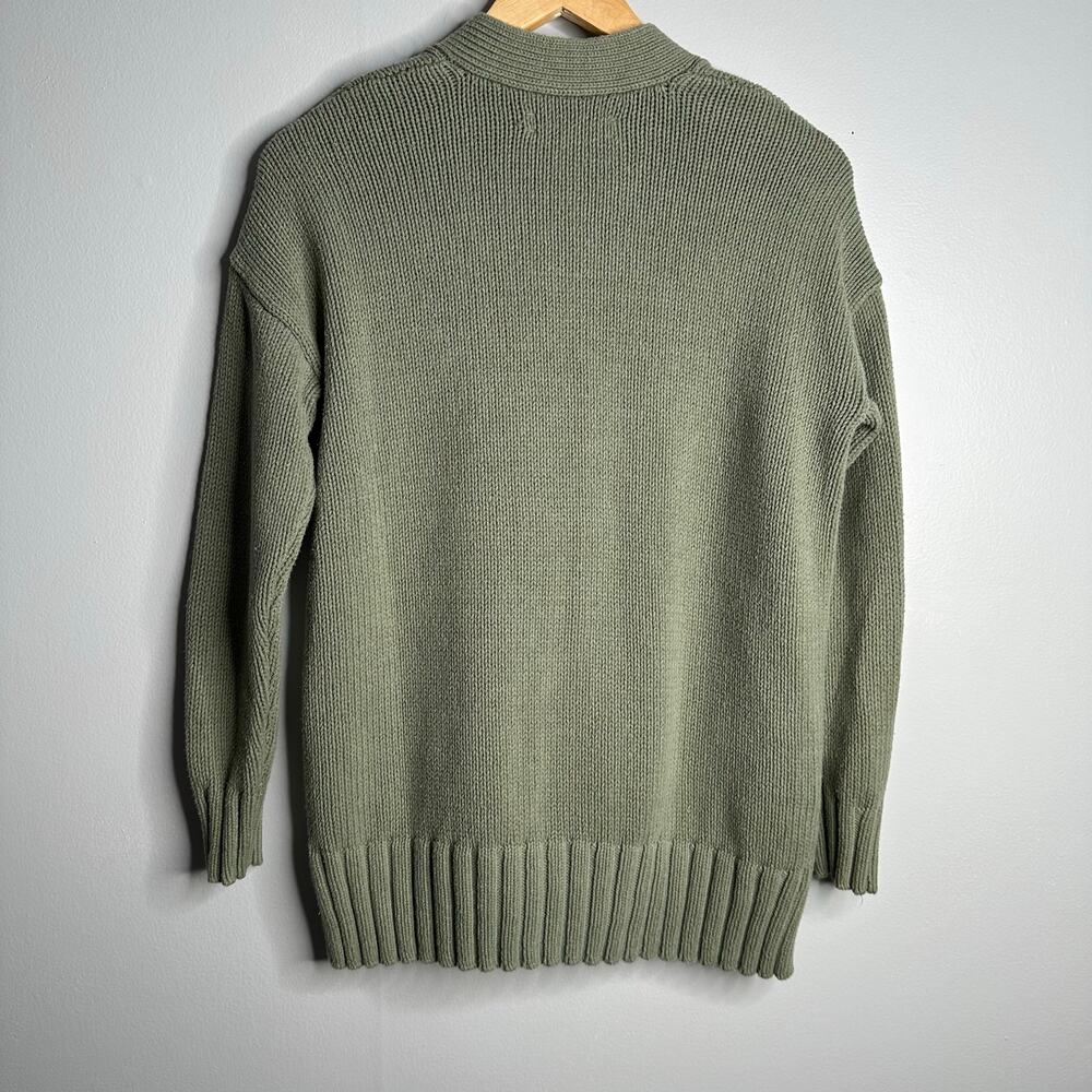 LOFT Cardigan Sweater Women XS Sage Green EUC Button Front V-Neck Cotton Blend - Picture 6 of 6